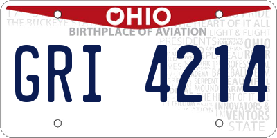 OH license plate GRI4214