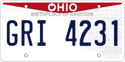 OH license plate GRI4231
