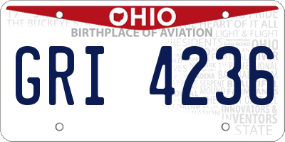 OH license plate GRI4236