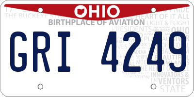 OH license plate GRI4249