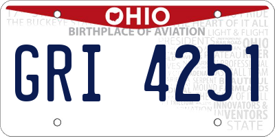 OH license plate GRI4251