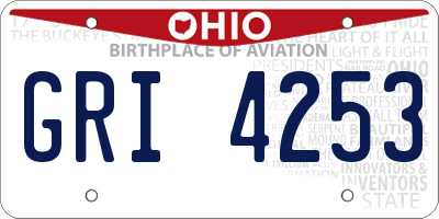 OH license plate GRI4253