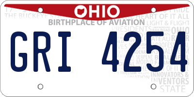 OH license plate GRI4254