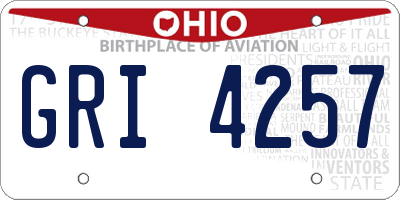 OH license plate GRI4257