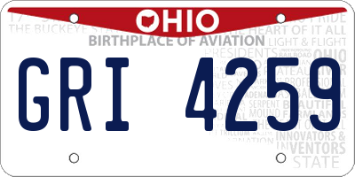 OH license plate GRI4259