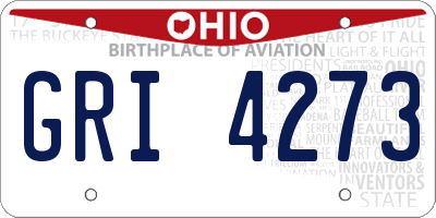OH license plate GRI4273