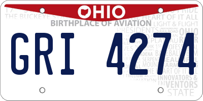 OH license plate GRI4274