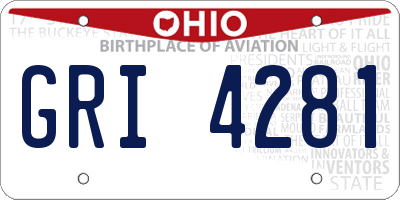 OH license plate GRI4281