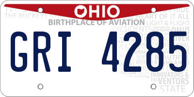 OH license plate GRI4285