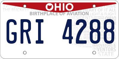 OH license plate GRI4288