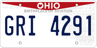 OH license plate GRI4291