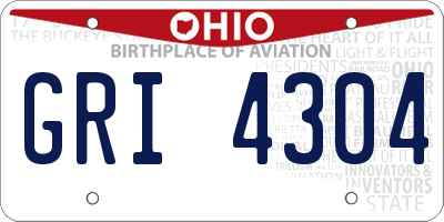 OH license plate GRI4304