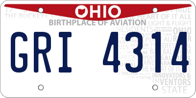OH license plate GRI4314