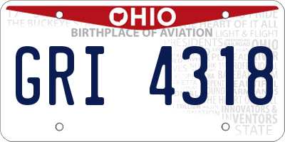 OH license plate GRI4318