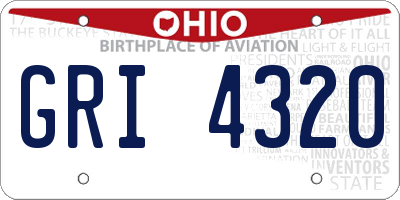 OH license plate GRI4320