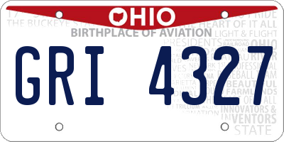 OH license plate GRI4327