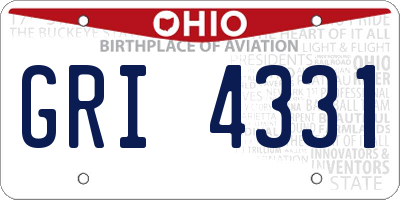 OH license plate GRI4331