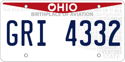 OH license plate GRI4332