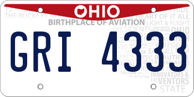 OH license plate GRI4333