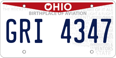 OH license plate GRI4347