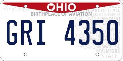 OH license plate GRI4350