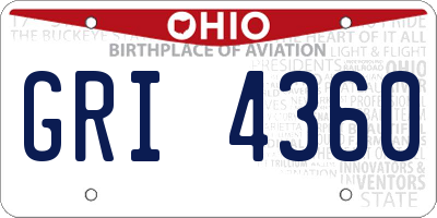 OH license plate GRI4360