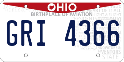 OH license plate GRI4366