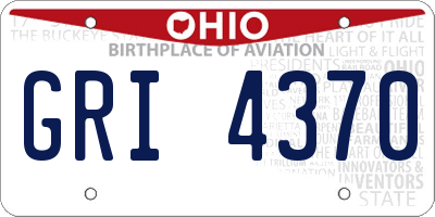 OH license plate GRI4370