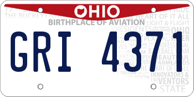 OH license plate GRI4371