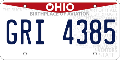 OH license plate GRI4385