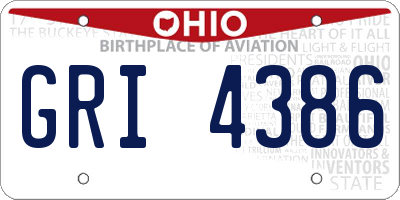 OH license plate GRI4386