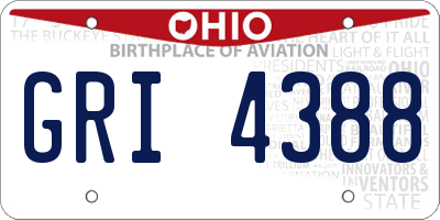 OH license plate GRI4388