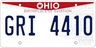OH license plate GRI4410