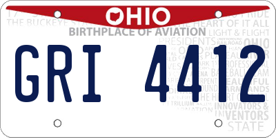 OH license plate GRI4412