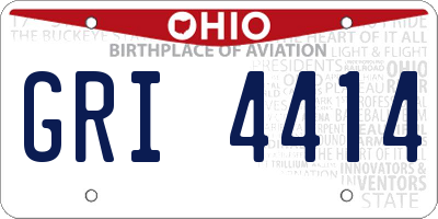 OH license plate GRI4414