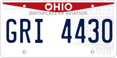 OH license plate GRI4430