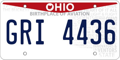 OH license plate GRI4436