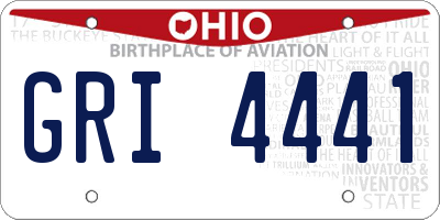 OH license plate GRI4441