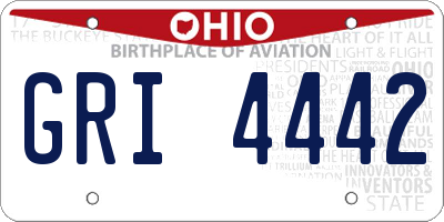 OH license plate GRI4442