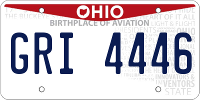 OH license plate GRI4446