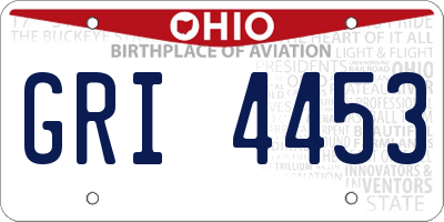 OH license plate GRI4453