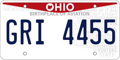OH license plate GRI4455