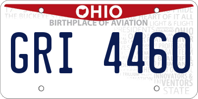 OH license plate GRI4460
