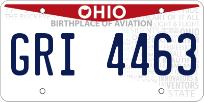 OH license plate GRI4463