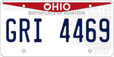 OH license plate GRI4469