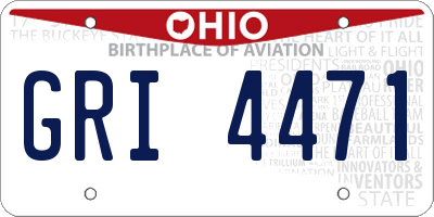 OH license plate GRI4471