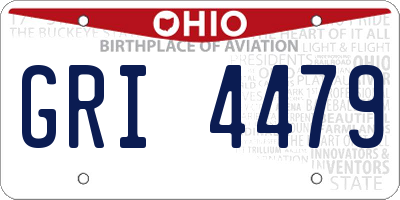 OH license plate GRI4479
