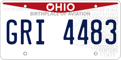 OH license plate GRI4483