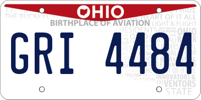 OH license plate GRI4484
