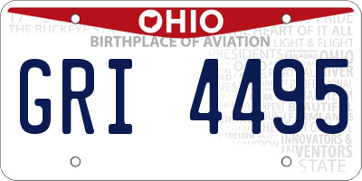 OH license plate GRI4495